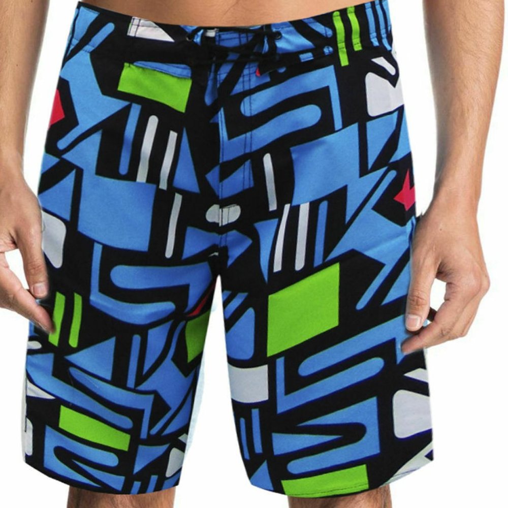 NWT LETTERS SUMMER SURF BEACH MEN SWIMWEAR TRUNKS SLIM FIT BOARD SHORTS SIZE S M